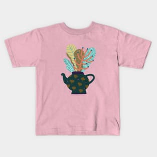 teapot flower composition Kids T-Shirt